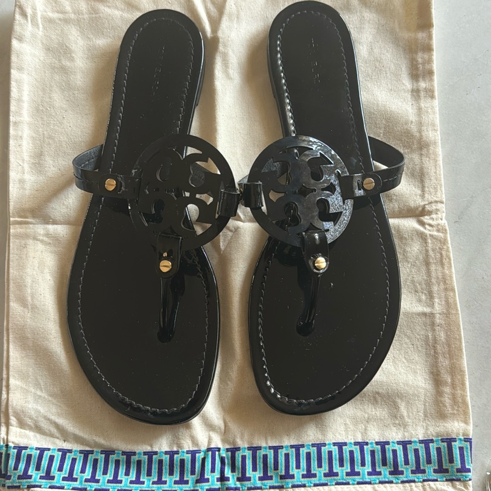 Tory Burch Miller Sandal BLACK Patent Leather